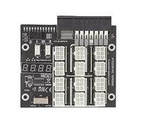 Bewinner Placa de Ruptura GPU para Minería de 12 Puertos Módulo de Alimentación de 2200 W 12 V con Pantalla de Voltaje LED, Placa de Ruptura PSU de 800 W para GPU, Conectores PCIe de 6 Pines,