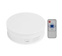 Bewinner Plato Giratorio Eléctrico de 15 Cm, Soporte de Pantalla con Control Remoto de 360 ° con 3 Velocidades para Fotografía de Productos, Grabación de Videos, Transmisión en Vivo (White)