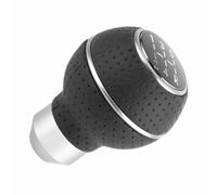 Bewinner Pomo de Palanca de Cambios de 5 Velocidades, Palanca de Cambios Manual de Aleación de Aluminio y Cuero, Pomo de de de Repuesto Universal con 3 Adaptadores para Coches Manuales o Automáticos