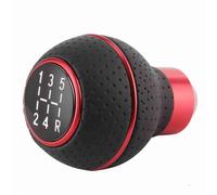 Bewinner Pomo de Palanca de Cambios de 5 Velocidades, Palanca de Cambios Manual de Aleación de Aluminio y Cuero, Pomo de de de Repuesto Universal con 3 Adaptadores para Coches Manuales o Automáticos