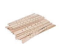 Bewinner Portavelas de Abedul de 50 Uds., Soporte de Núcleo de Cera de Madera Reutilizable para Hacer Velas, Dispositivo de Centrado de Mecha de un Orificio de 114x10mm (180 * 10mm7 Agujeros)