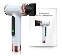 Bewinner Pro 200W Secador de pelo de viaje recargable - 3 velocidades y 3 temperaturas, secador inalámbrico, 15000 mAh, secador portátil con pantalla digital para mujeres en camping,