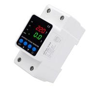 Bewinner Protector de Voltaje Ajustable 2P 63A, Pantalla Digital Dispositivo de Protección de Corriente contra Sobretensión con Reinicio Automático, Montaje en Riel DIN, Tiempo de Reinicio Ajustable