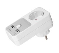 Bewinner Protector de Voltaje de 3680 W, Toma de Corriente con Protector contra Sobretensiones de 16 A con 2 Puertos USB y Temporizador de Cuenta Regresiva, Enchufe de la UE, Protección contra