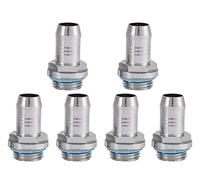 Bewinner Racor de Rosca G1/4 de Doble Vía para Enfriamiento por Agua, 6 Unidades, Acero Inoxidable 6mm