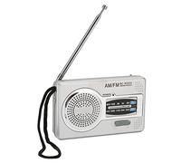 Bewinner Radio Am FM de Bolsillo, Chip de Radio Mini Transistor Portátil, Reproductor de Radio Compacto Alimentado por Batería con Antena, Altavoz, Conector para Auriculares, Gris Plateado