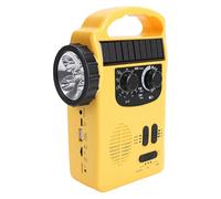 Bewinner Radio de Emergencia con Manivela con Banco de Energía Solar, Radio Meteorológica Portátil Am FM SW, Linterna LED, Cargador de Teléfono USB, Antena Retráctil para Camping y