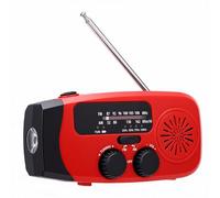 Bewinner Radio de Emergencia con Manivela Solar |Am/FM con Batería de 2000 MAh, Linterna LED y Alarma SOS, Portátil para Uso en Exteriores y Emergencias
