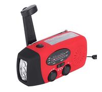 Bewinner Radio de Emergencia con Manivela Solar con Banda Meteorológica Am/FM/NOAA, Linterna LED, Banco de Energía de 1000 MAh, Radio de Carga USB para Camping, Senderismo, Supervivencia
