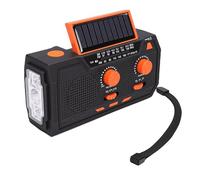 Bewinner Radio de Emergencia con Manivela Solar con Canales Meteorológicos Am FM SW, Linterna LED, Alarma SOS, Batería de 2000 MAh para Acampar Al Aire Libre, Senderismo y Supervivencia (Black)