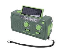Bewinner Radio de Emergencia con Manivela Solar con Canales Meteorológicos Am FM SW, Linterna LED, Alarma SOS, Batería de 2000 MAh para Acampar Al Aire Libre, Senderismo y Supervivencia (Green)