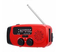 Bewinner Radio de Emergencia con Manivela Solar, Radio Meteorológica Portátil Am FM con Batería de 2000 MAh, Carga USB Tipo C, Linterna LED Alarma SOS para Acampar Senderismo Viajes