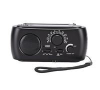 Bewinner Radio de Emergencia con Manivela Solar, Radio Meteorológica Portátil Am/FM/NOAA con Linterna LED, Batería Recargable de 1200 MAh, para Acampar Al Aire Libre, Huracanes, Cortes de