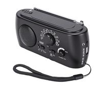 Bewinner Radio de Emergencia Portátil con Manivela Solar con Clima Am FM NOAA, Linterna LED, Batería de 1200 MAh para Aventuras Al Aire Libre y Cortes de Energía