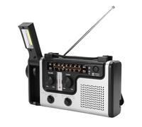 Bewinner Radio de Manivela Am FM SW, Radio de Bolsillo de Emergencia con Energía Solar de 1200 MAh para Acampar Al Aire Libre, Viajes, Caminatas y Uso Doméstico con SOS, Cargador de