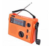 Bewinner Radio de Manivela de Emergencia |Receptor Am/FM/SW, Batería Recargable de 2000 MAh, Linterna Incorporada, Alertas Meteorológicas para Camping, Senderismo y Cortes de Energía
