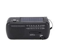Bewinner Radio de Manivela Solar Portátil con Clima NOAA, Am FM, Bandas de Corta, Linterna LED, Banco de Energía de Emergencia, Cargador USB, para Supervivencia, Hogar Al Aire Libre (Black)