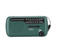 Bewinner Radio de Manivela Solar Portátil con Clima NOAA, Am FM, Bandas de Corta, Linterna LED, Banco de Energía de Emergencia, Cargador USB, para Supervivencia, Hogar Al Aire Libre (Green)