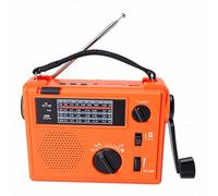 Bewinner Radio Meteorológica de Manivela de Emergencia, Receptor de Emergencia Portátil de 7 Bandas Am FM SW, Batería Recargable de 2000 MAh con Cargador de Teléfono con Linterna para