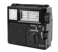 Bewinner Radio Portátil Am FM SW con Batería Solar con Bluetooth USB Recargable, Reproducción de Tarjeta de Memoria, Linterna, Antena Dual, Diseño de Perilla Fácil para Personas Mayores