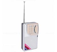 Bewinner Radio Portátil Am FM SW |Recepción de 3 Bandas con Antena de 21 Cm, Batería Recargable de 800 MAh, Sonido Claro y Conector para Auriculares, Diseño con Clip para Uso en (Silver)