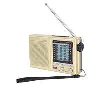 Bewinner Radio Portátil de Corta Am FM SW, Radio de Bolsillo Portátil, Conector para Auriculares de 3,5 Mm para Caminar, Viajar, Senderismo, de Bolsillo Multibanda con Pilas (Gold)