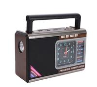 Bewinner Radio Portátil Retro |Receptor Am/FM/SW con Energía Solar con Reproducción USB/SD, Linterna y Reloj Incorporados para Acampar y Usar Al Aire Libre