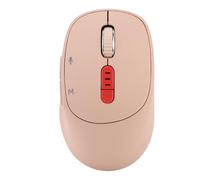 Bewinner Ratón de Voz M9 AI para GPT, Ratón Inalámbrico 6 en 1 con Escritura y Traducción de Voz, Ratones Bluetooth Ergonómicos Silenciosos, Recargable con Conectividad de 3 Modos para PC (Rosa