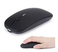 Bewinner Ratón Inalámbrico de Modo Dual de 2,4 G, Ratón Inalámbrico Silencioso de Oficina con Luz de Colores, Ratón Inalámbrico de 500 Mah para 5.1, Ordenador Portátil/PC