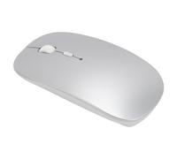 Bewinner Ratón Inalámbrico, Modo Dual 3 dpi Operación Silenciosa Ajustable Ratón Ergonómico Recargable para Computadoras, Portátiles, Tabletas, Teléfonos Inteligentes con Amplia (Silver)