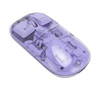 Bewinner Ratón Inalámbrico para Juegos de Modo Dual, Ratón con Iluminación RGB Transparente con 2,4G BT5.0, Sensor de 3 Velocidades, 3000FPS, 400mAh para Oficina en Casa (Violeta)
