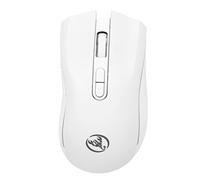 Bewinner Ratón Inalámbrico para Juegos, Ratón Ergonómico Retroiluminado RGB Recargable con 4800 dpi, Receptor USB 2.4G para PC, Portátil, Gamers, Oficina, Hogar, Viajes (White)