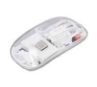 Bewinner Ratón Inalámbrico Transparente con Desplazamiento de Metal, Ratón dpi Ajustable de 3 Modos con Receptor USB, para PC, Portátil y Teléfono Inteligente (White)