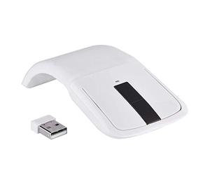 Bewinner Ratón táctil inalámbrico Plegable, 1000DPI Ratones ergonómicos fotoeléctricos Plegables para Juegos con Receptor USB para PC/portátil/Smart TV(Blanco)