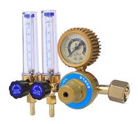 Bewinner Regulador Reductor de Presión de Gas Argón de 0,25 MPa, Accesorio de Soldadura de Medidor de Doble Calibre, Hilo de Cobre Forjado de Precisión, Control de Presión Estable para Soldadura TIG