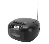 Bewinner Reproductor de Cassette de CD Bluetooth Radio Am FM Portátil con Reproducción de MP3 AUX USB, Pantalla LCD, Control Remoto, Altavoces Duales de 3 W para el Hogar (Enchufe de la UE)