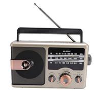 Bewinner Retro Am FM Radio Portátil con Altavoz Bluetooth, Reproductor de Tarjetas USB TF, Antena Telescópica, Reproductor de Música Multifunción para Regalos de Viajes Senior (Gold)