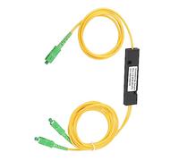 Bewinner SC 1x2 PLC Divisor Óptico Monomodo SC/UPC, Baja Pérdida de Inserción 3.27dB, Divisor FTTH 1:2 para Red Óptica Pasiva, PLC Compacto con Cable de 208cm, Alto