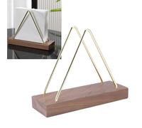 Bewinner Servilletero de Madera |Decorativo y Versátil para Mesa de Comedor, Oficina, Cafetería con Alambre Dorado y Diseño compacto.