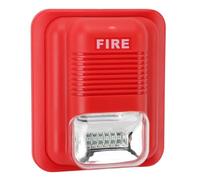 Bewinner Sirena Plástica de la Alarma de Incendio del LED, Zumbador de Advertencia de Incendio de la Luz Roja 12-24VDC para los Centros Comerciales, 5.93oz
