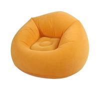 Bewinner Sofá Inflable, sofá Flocado con Diseño Ergonómico para Sala de Estar, Dormitorio, Exterior, Viajes y Playa, Colchón de Aire Portátil de PVC (Amarillo Brillante)