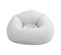 Bewinner Sofá Inflable, sofá Flocado con Diseño Ergonómico para Sala de Estar, Dormitorio, Exterior, Viajes y Playa, Colchón de Aire Portátil de PVC (Gris Claro)