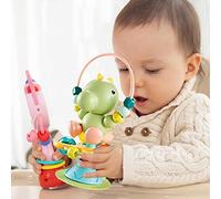 Bewinner Sonajeros para Bebés con Ventosa, Juguete de Dinosaurio/pájaro de Dibujos Animados con Sonido y Luz para Niños de 0 a 3 Años, Mejora la Coordinación Ojo-mano y la Flexibilidad de los Dedos