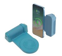 Bewinner Soporte Magnético para Manija de Cámara, Soporte de Carga Inalámbrica Bluetooth, Empuñadura para Teléfono, Soporte para Fotos con Manija para Teléfono Inteligente para Grabación (Azul)