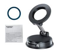 Bewinner Soporte Magnético para Teléfono de Coche Al Vacío, Soporte de Ventosa Ajustable de 360° para Tablero de Vidrio, Espejo de Gimnasio, Fuertes Imanes N52 y Bloqueo de un Solo Toque (Black)