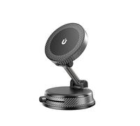 Bewinner Soporte para Teléfono Magnético de Vacío Ajustable, Soporte para Automóvil Cargador de Automóvil Inalámbrico de Carga Rápida de 15 W 360 Ajustable 1080 para Tablero de (Black)