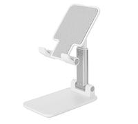 Bewinner Soporte Retráctil para Teléfono Móvil, Soporte de Escritorio Plegable para Tableta y Teléfono, Ajustable 180° con Puerto de Carga, Base de Silicona Estable, Ahorro de Espacio para Ver (WHITE)