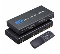 Bewinner Splitter 4K 4 en 1, Cuadro Selector de Conmutadores con Control Remoto, Distribuidor de Pantalla de Señal de Alimentación 1x4 para TV, PC, Reproductor de DVD, Proyectores