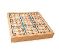 Bewinner Tablero de Rompecabezas Matemático de Madera, Juego de Pensamiento Lógico para Adultos y Niños, Rompecabezas para el Desarrollo de la Inteligencia, Tablero de Sudoku Azul, 24 Cm/9,4 Pulgadas