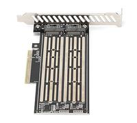 Bewinner Tarjeta Adaptadora Dual M.2 NVMe PCIe X8, Tarjeta de Expansión SSD M-Key a PCIe, Admite Tamaños 2230/2240/2260/2280/22110, Plug & Play, Transferencia de Almacenamiento de Alta Velocidad